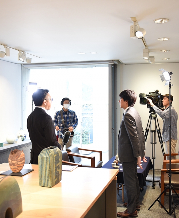 Interview by NHK at Kochukyo Gallery