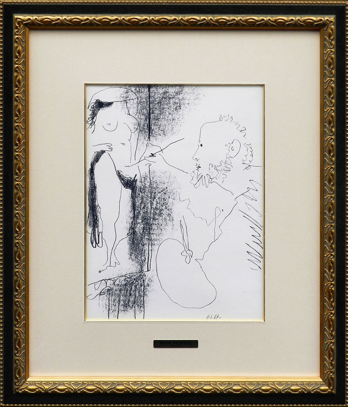 ピカソ「リトグラフＩＶ：裸婦を描く画家」