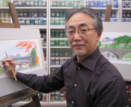 村田林藏先生 在日本画画室