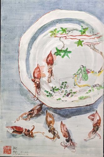 Toshihiro Matsumoto / Gozai Octagon Plate and Firefly squid