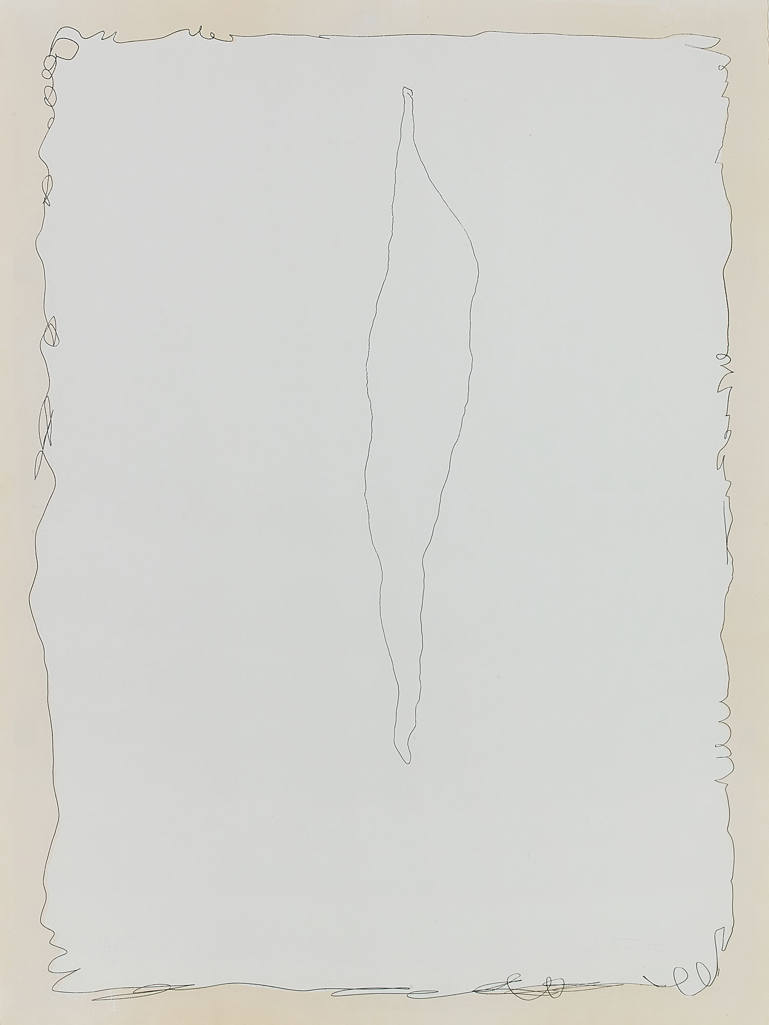 ルシオ・フォンタナ(Lucio Fontana)  Serie Rosa より#1<br>1966年  75.5×56m エッチング、アクアチント　 ed.50
