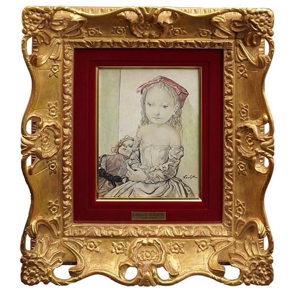 藤田嗣治、【つばめと子供たち 】、希少な限定額装用画集画、新品高級 藤田嗣治、【つばめと子供たち 】、希少な限定額装用画集画、新品高級